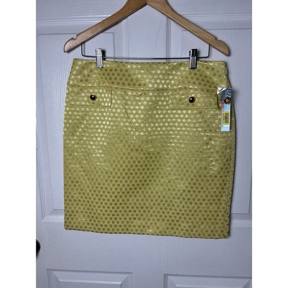 Antonio Melani NWT Two tone Yellow Preppy Skirt Size 10 - Picture 1 of 7